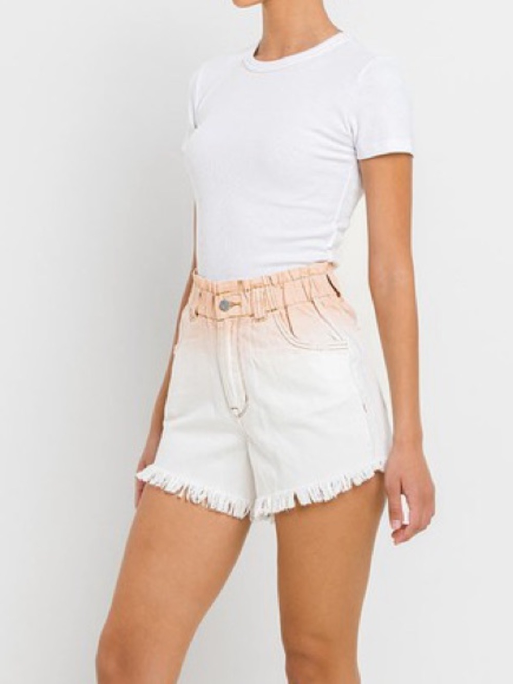 VERVET by Flying Monkey Super High Rise Paperbag Waistband Ombre Shorts S